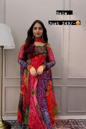 Bandhani Printed Anarkali Suit Set