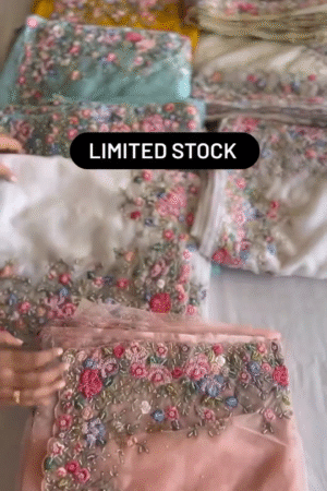 New Party Wear Faux Georgette Padding Heavy Sequence Work Bollywood Style Saree