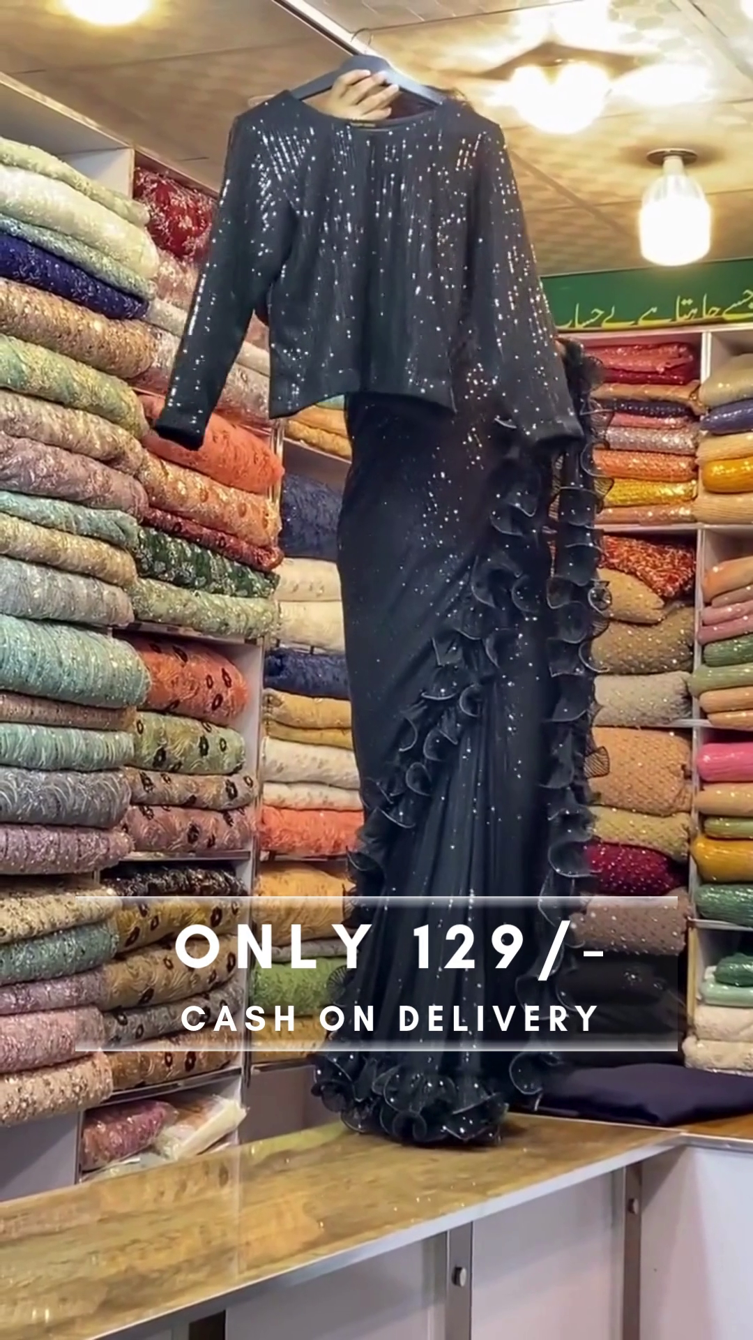 Black Saree With Baahar-e-siah Blouse