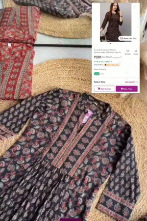 Floral Print A-Line Kurta with Pants & Dupatta