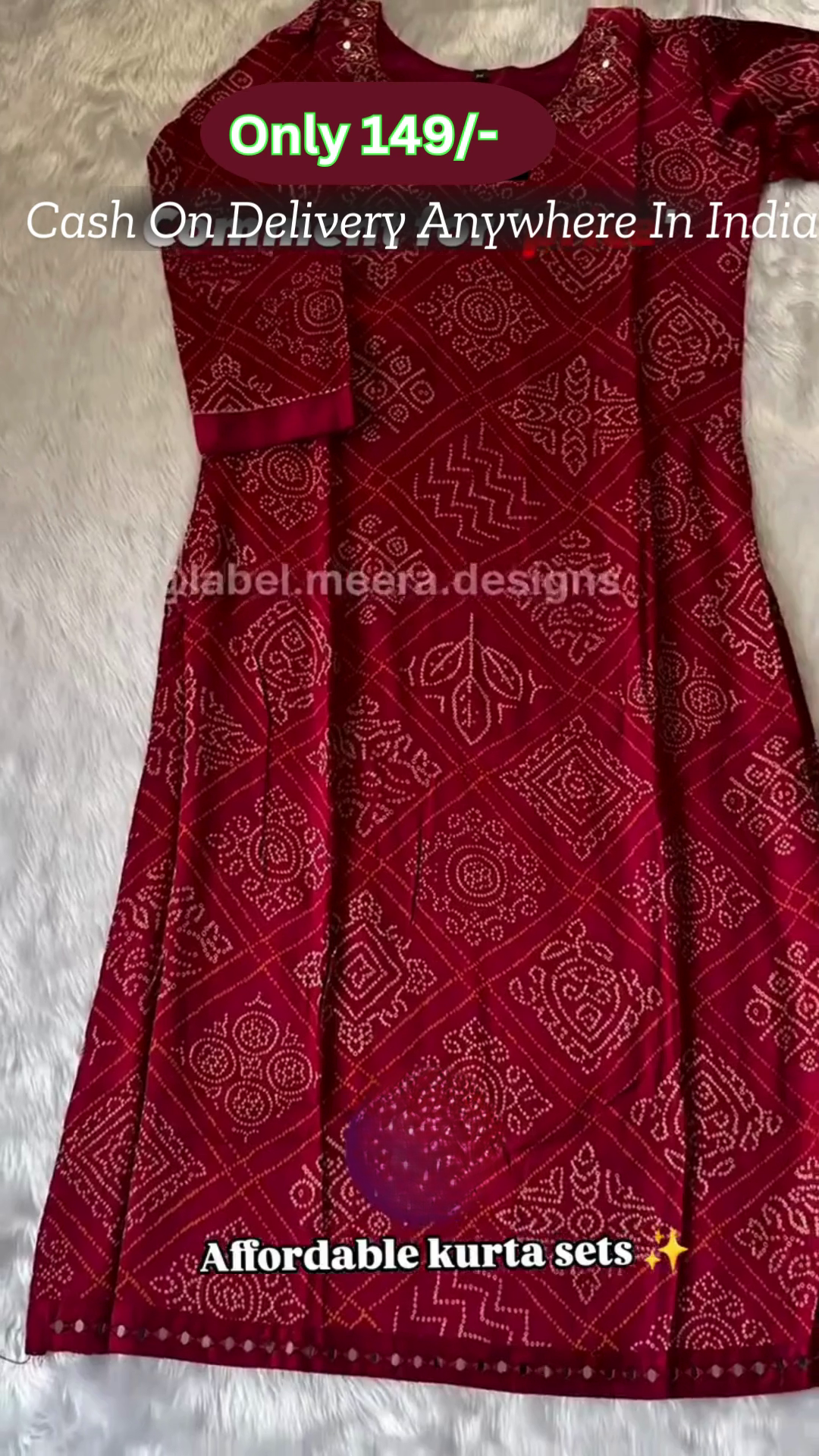 Daily Routine A line Abstract design Multicolour Soft Georgette fabric Kurti - Image 2