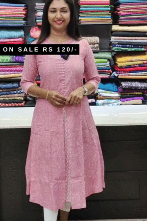 Embroidered Pink Kurta For Women