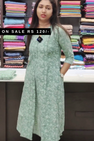 Embroidered Green Kurta For Women