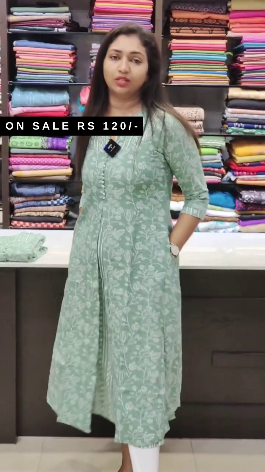 Embroidered Green Kurta For Women